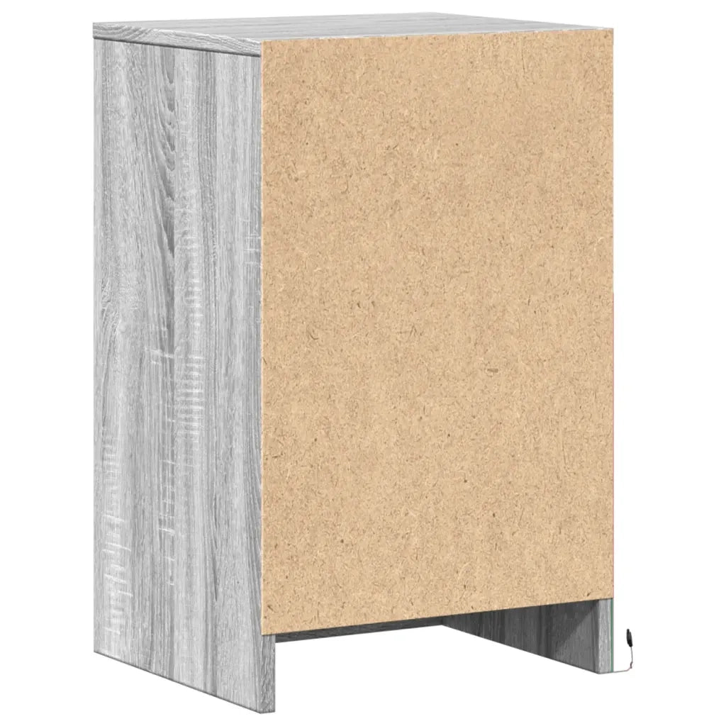 Comodino con Luci LED Grigio Sonoma in Legno Multistrato 852017