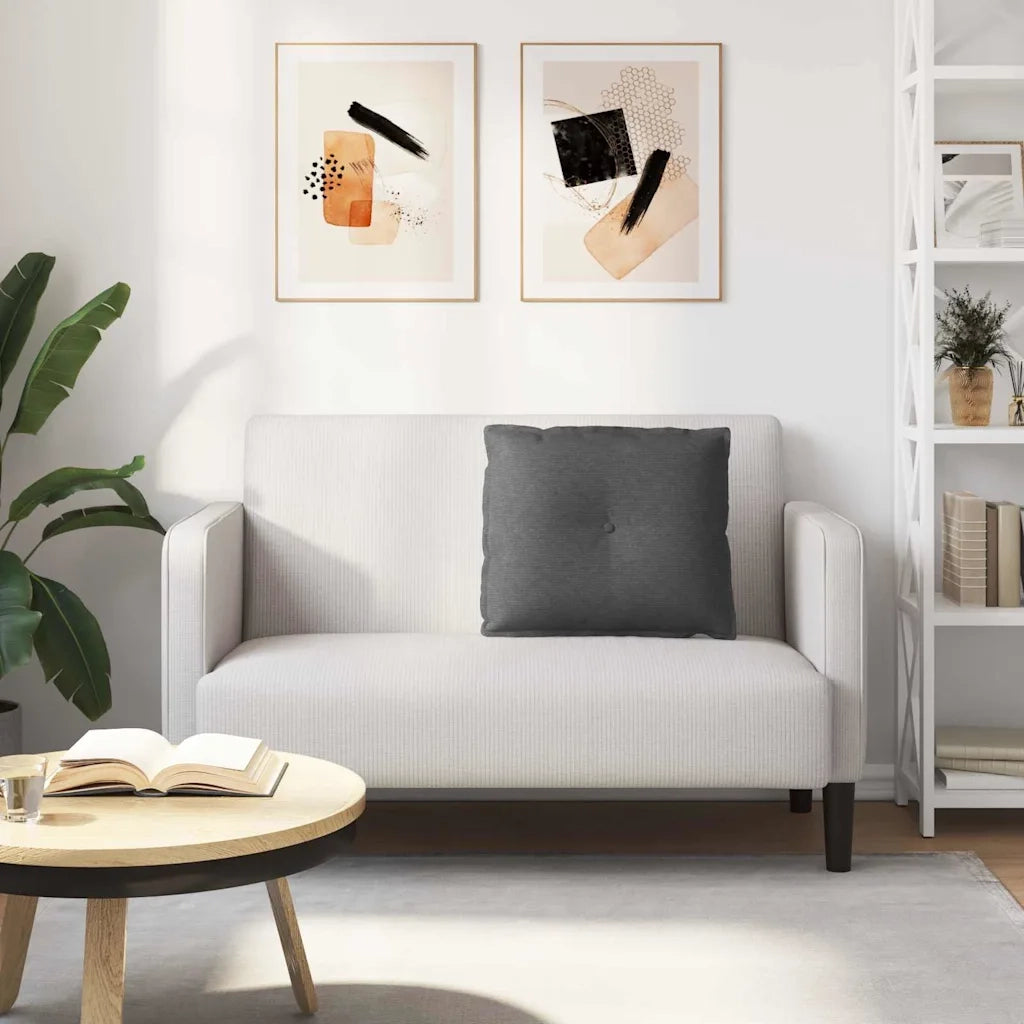 Cuscino per Schiena Grigio scuro 60 x 50 cm Tessuto in Cords 42014694
