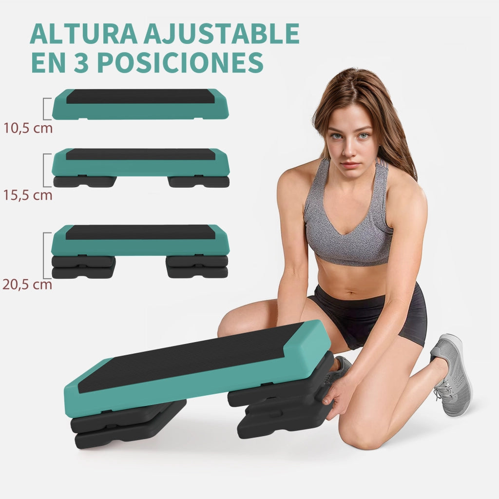 Step Aerobica ¨C zephmum ¨C Verde e Nero 77x36x20,5cm