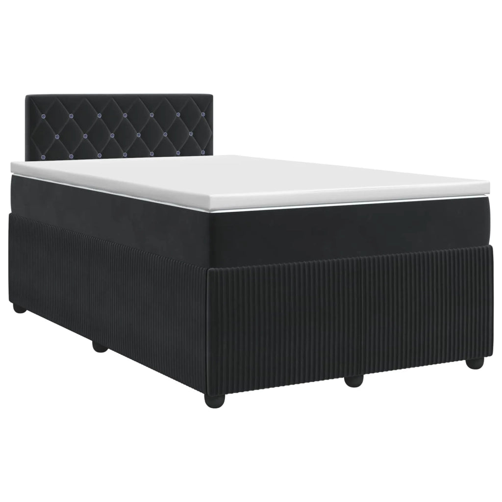 Letto box spring con materasso Nero 120 x 190 cm Velluto 3451633