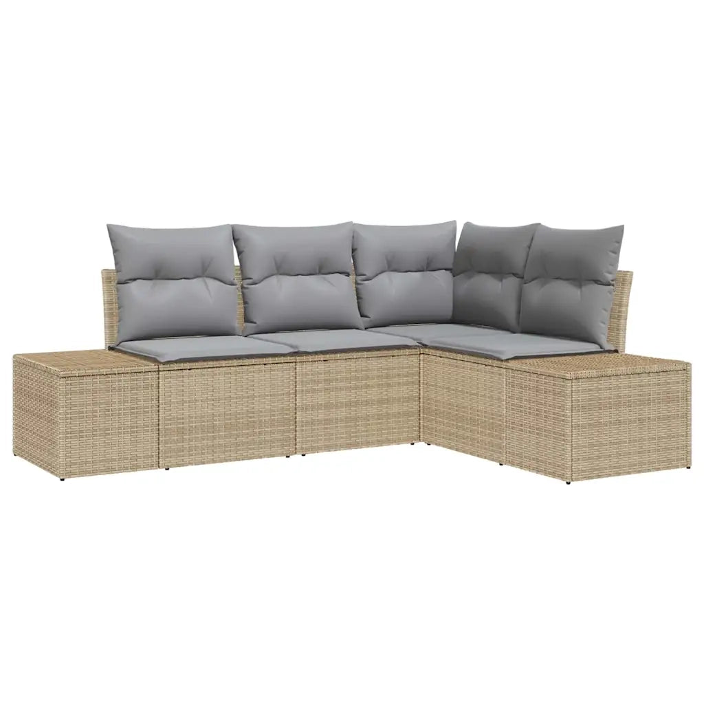 Set Divano da Giardino 4 pcs Beige polyrattan 3347040