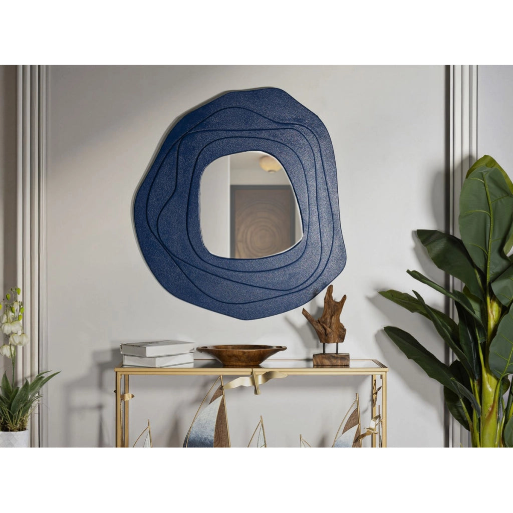 Specchio con Cornice VKH478, Blu, MDF, 90x4x97 cm