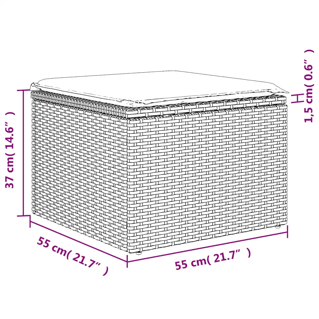 Set Divano da Giardino 5 pz con Cuscini Marrone in Polyrattan 3221292
