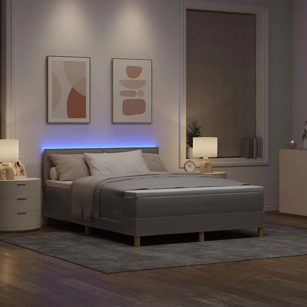 Letto a Sorgente LED con materasso Talpa 140 x 190 cm Tessuto
