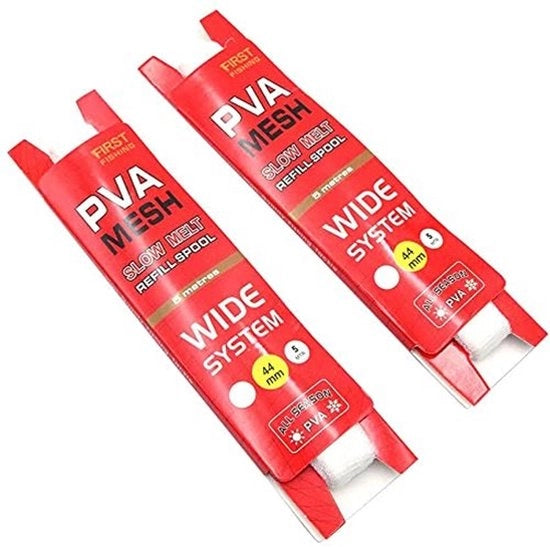 Rete da pesca PVA 5 metri - confezione da 2 pezzi - rete speciale per l'esca - costruzione a rete micro - idrosolubile - larghezza 44 mm - Rete da pesca per pescatori