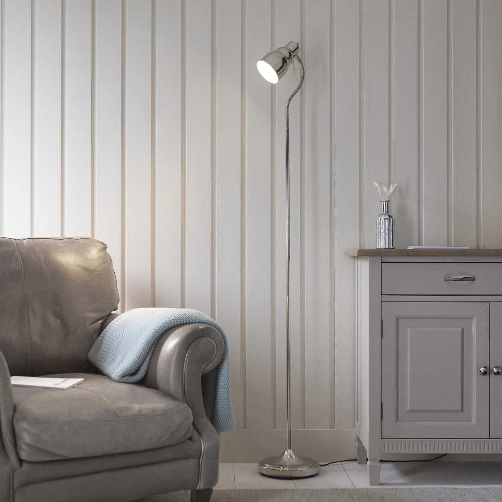 Lampada da terra nichel flessibile GU10 Endon Classic Flexi