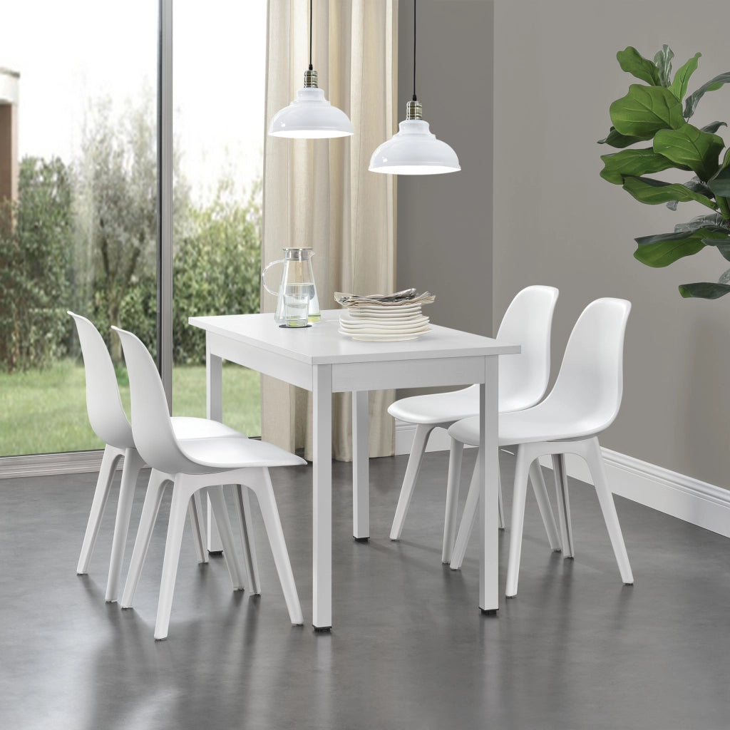 Set Brevik di 2 Sedie da Sala Pranzo in Plastica - Bianco [en.casa]