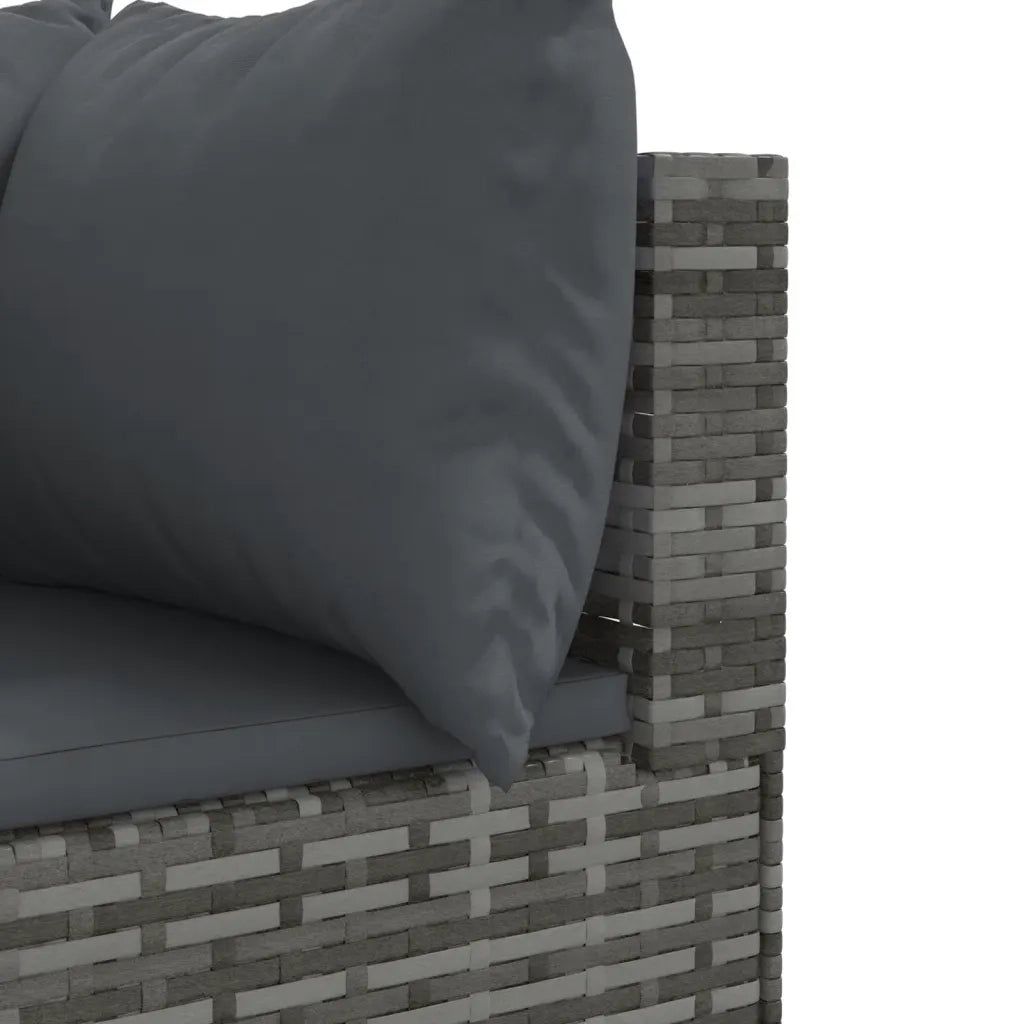 Set Divani da Giardino 10 pz con Cuscini in Polyrattan Grigio 3308282