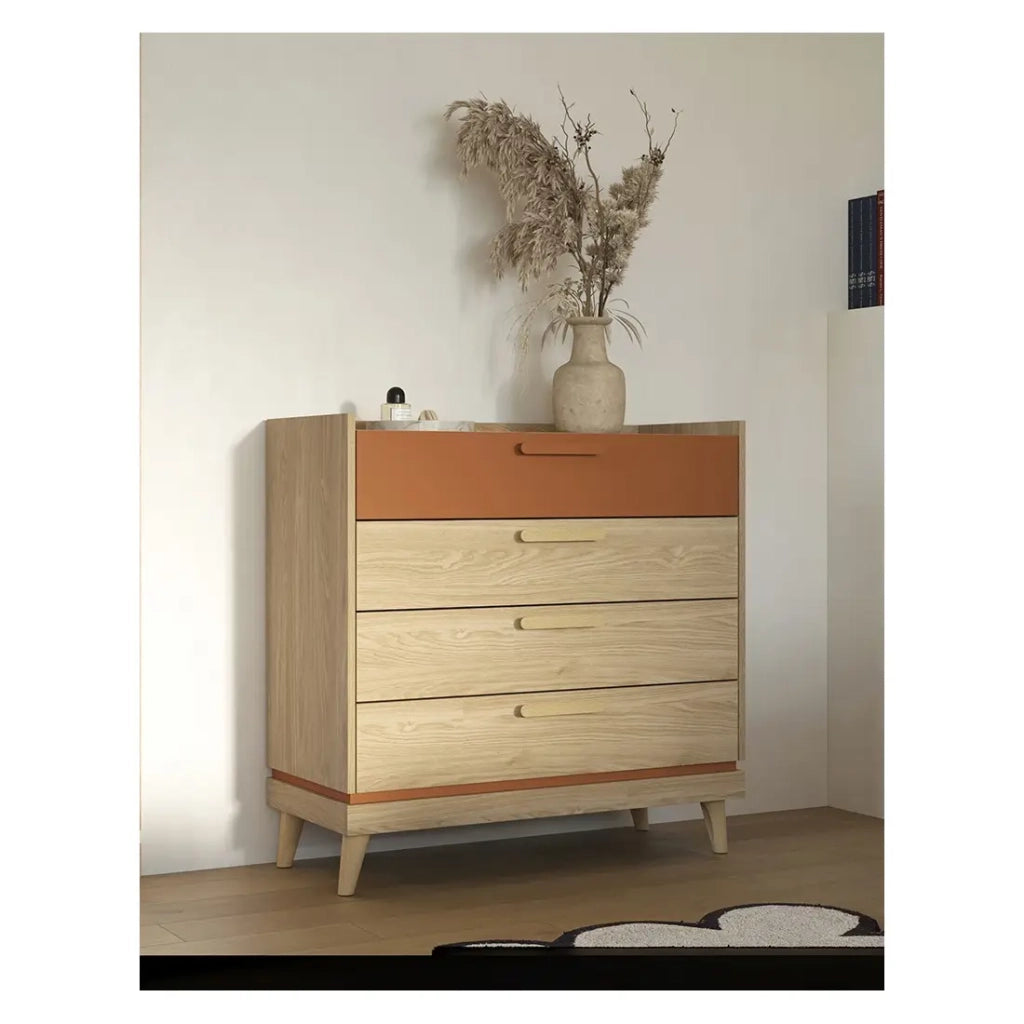 Cassettiera NOKI – Rovere chiaro e moka – 3 cassetti stile scandinavo