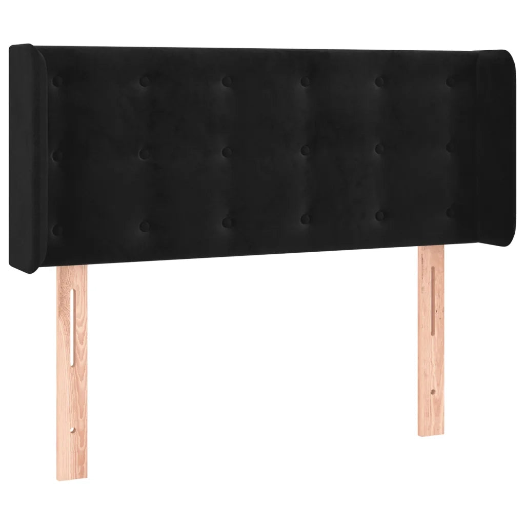 Testiera ad Orecchio-Testata con Orecchie Nera 93x16x78/88 cm in Velluto 272844