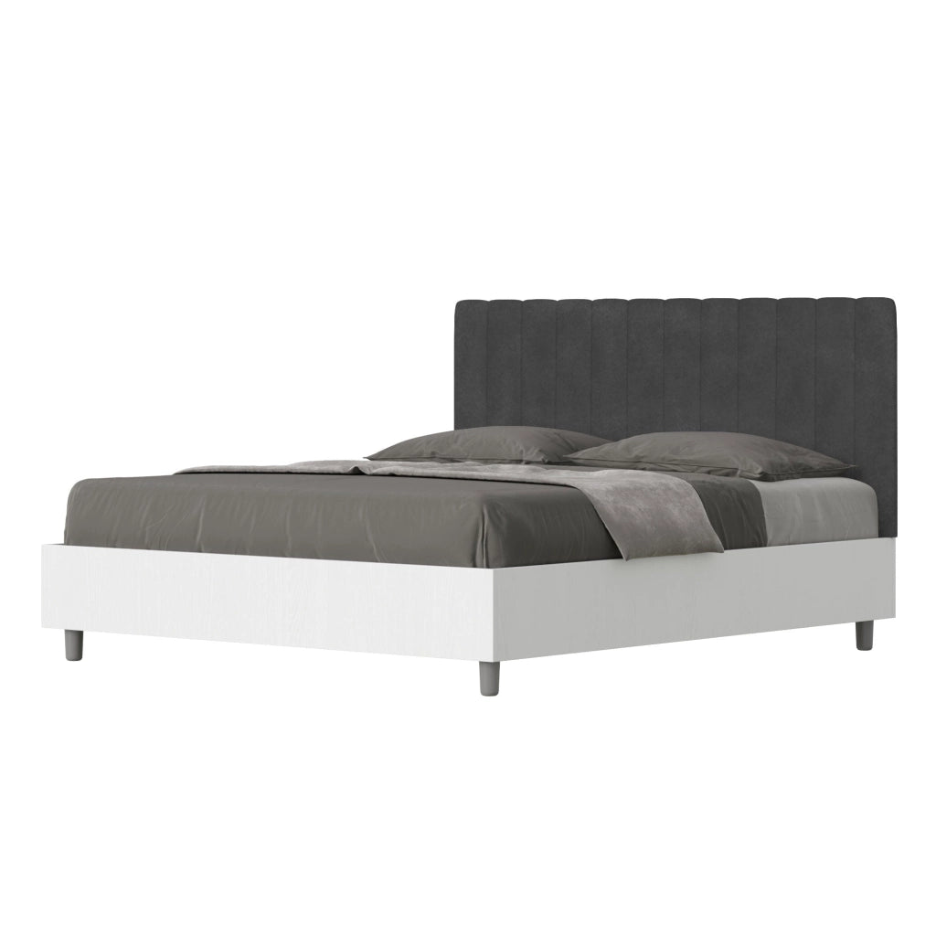 Letto Matrimoniale 160x190 cm con Rete Kaia Grigio
