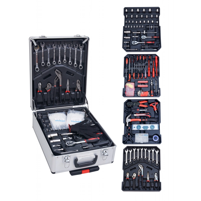 Set attrezzi valigia trolley con utensili porta attrezzi in alluminio 826pz
