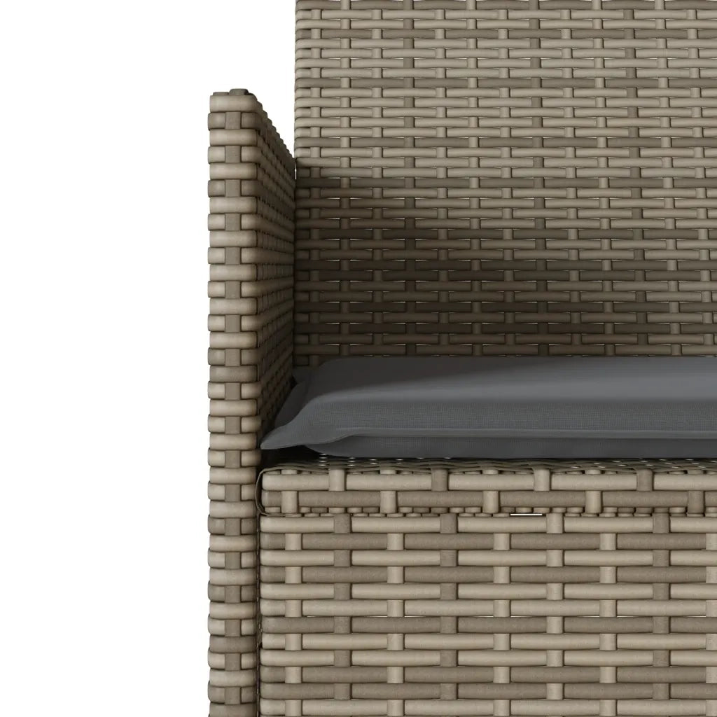 Divano Giardino 2 Posti con Tavolo e Cuscini-Sofa da Giardino-Divanetto da esterno Grigio Polyrattan