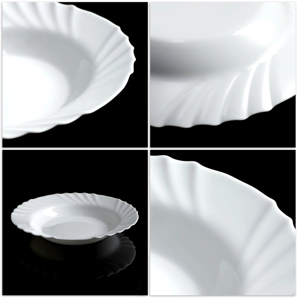Set di stoviglie KADAX da 18 piatti, colore bianco
