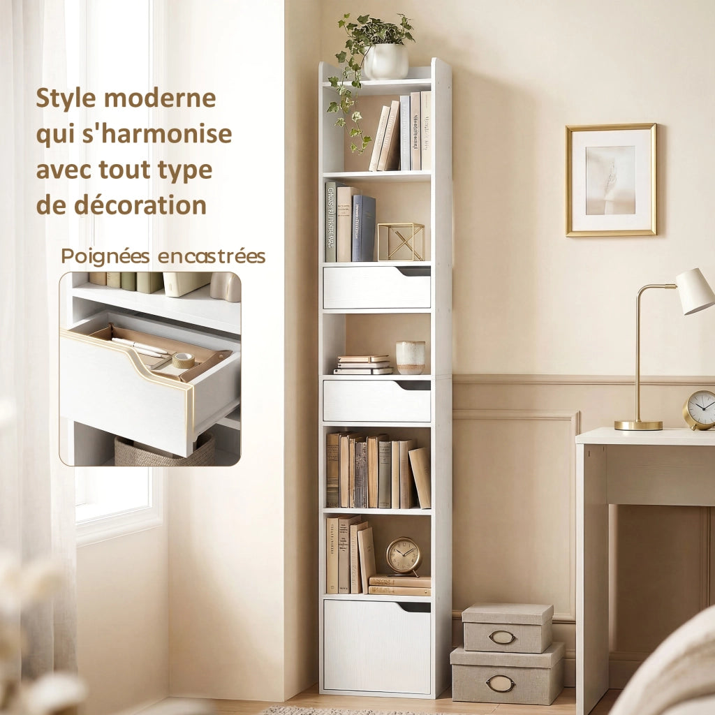 Libreria con ante e cassetti ¨C Minimal ¨C bianco 32x24x181.5