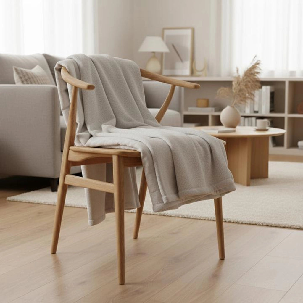 Coperta a quadri grigio chiaro 130x170cm PANORA