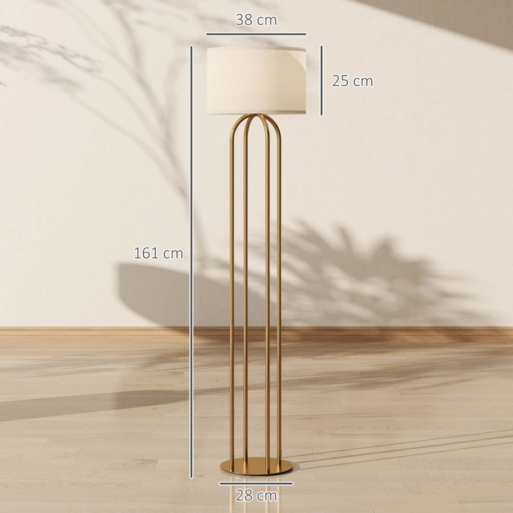 Lampada da terra ¨C Minimal ¨C dorato e beige ?38x161cm