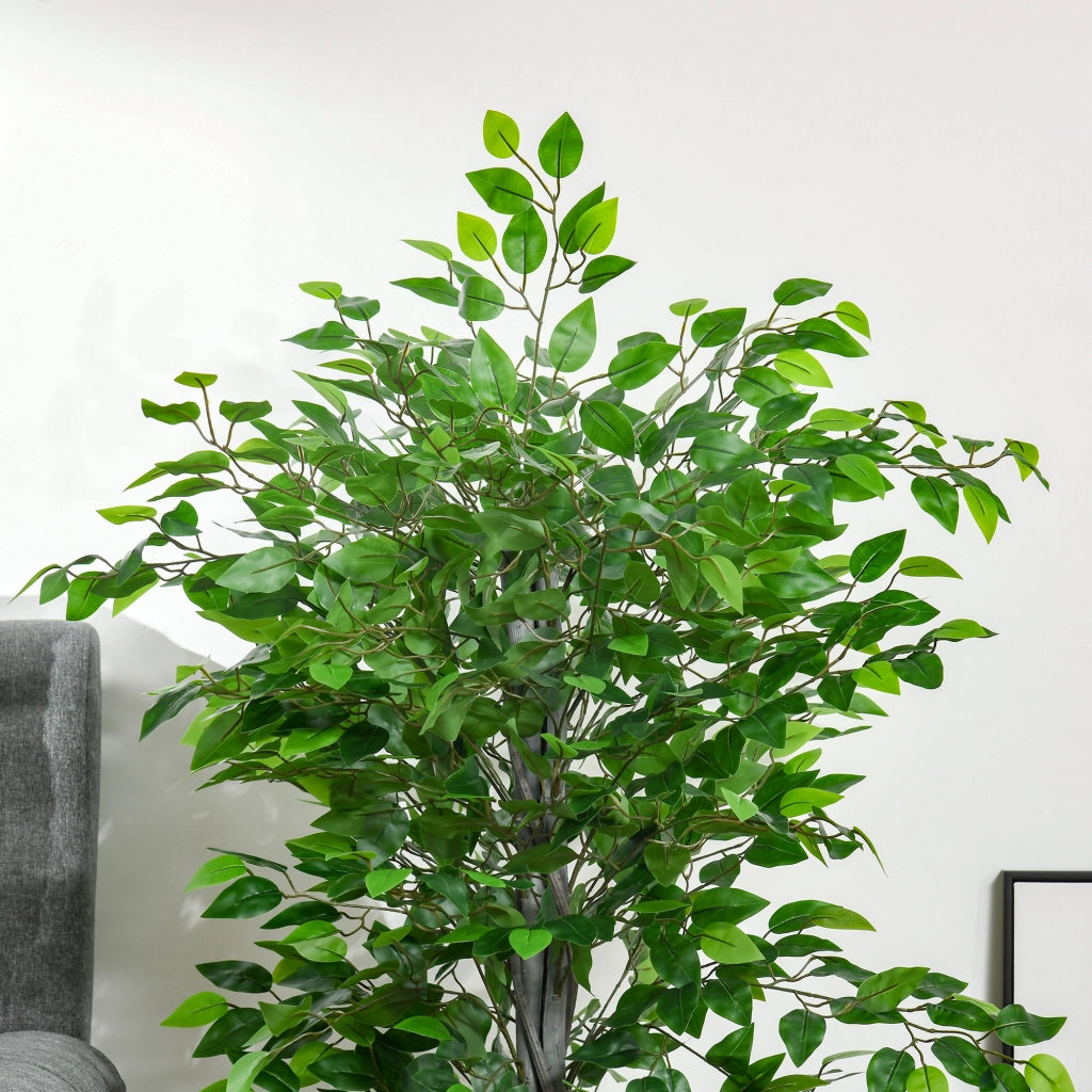 Pianta artificiale Ficus ¨C Xylo ¨C Verde, vaso cemento, 135 cm
