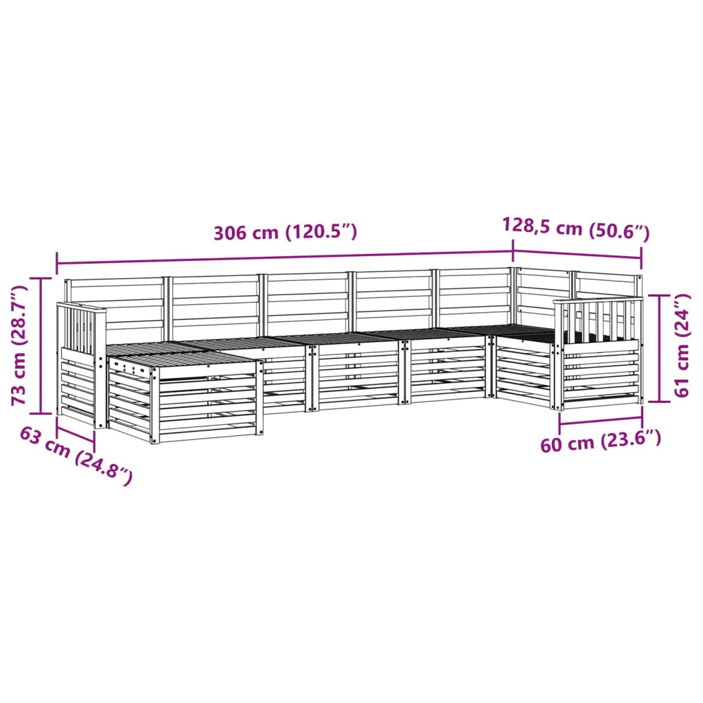 Set di divani da esterno 7 pcs Bianco 3392184