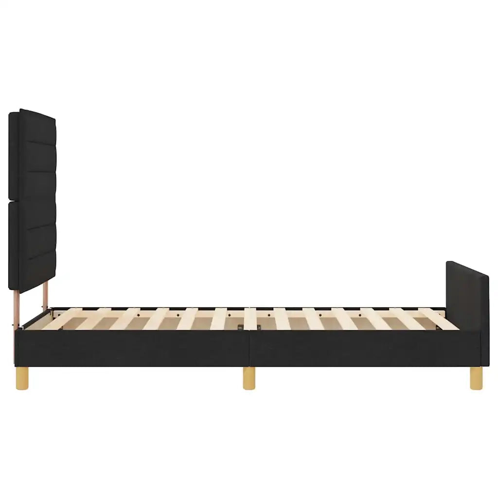 Struttura del letto con testiera-Giroletto Nero 90 x 200 cm Tessuto 393597