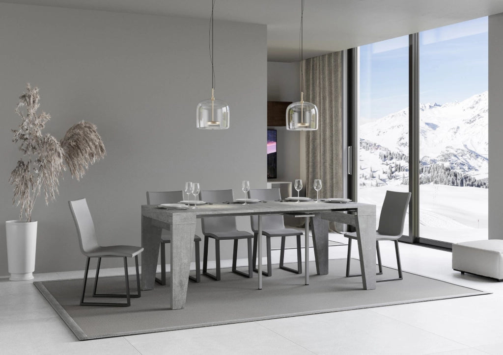 Consolle allungabile 90x40/196 cm Naxor Small Cemento