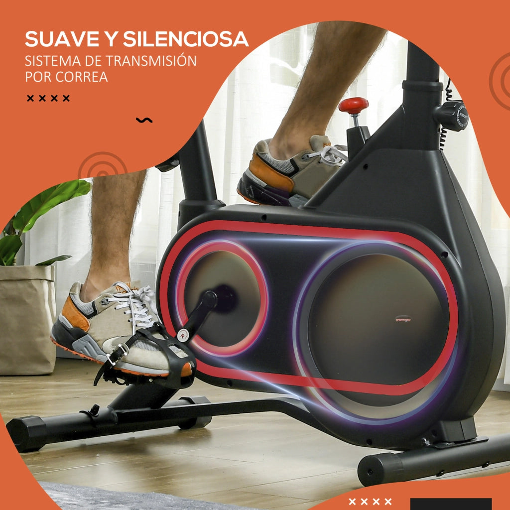 Bicicletta da camera con volano 4 kg ¨C Minimal ¨C Rosso e nero