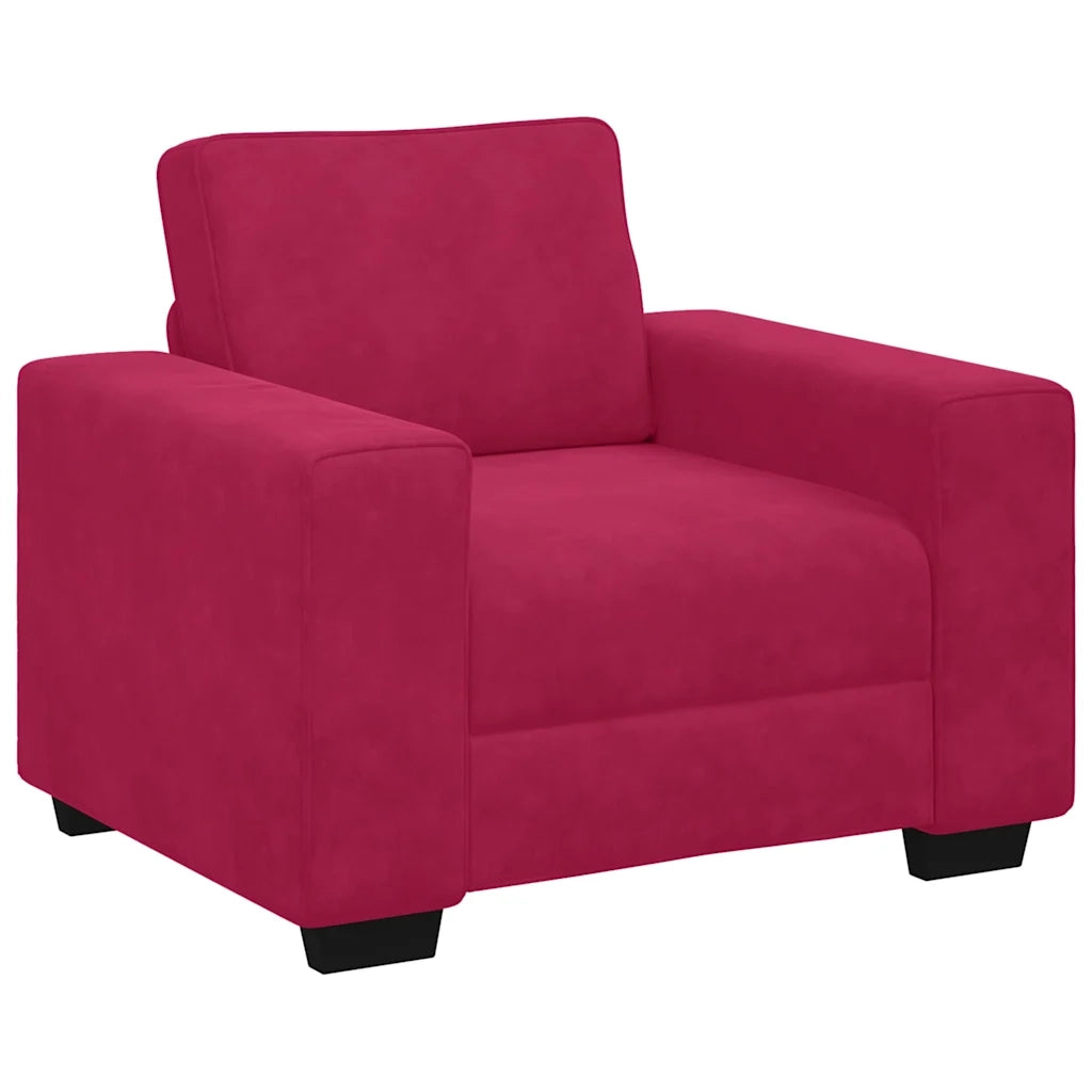 Divano Sedia Rosso Vino 100x77x82 cm Velluto 4105251