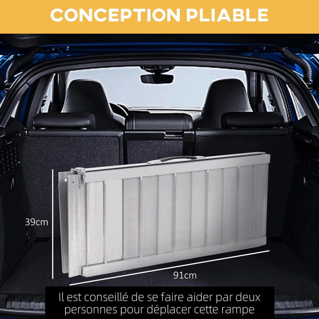 Rampa per Sedia a Rotelle Pieghevole in Alluminio ¨C zephmum ¨C 91x74 cm