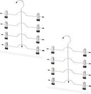Hanger per abito - Multiuso, 2 pezzi per abiti da sera o pantaloni - Compacto e antiscivolo - Argento