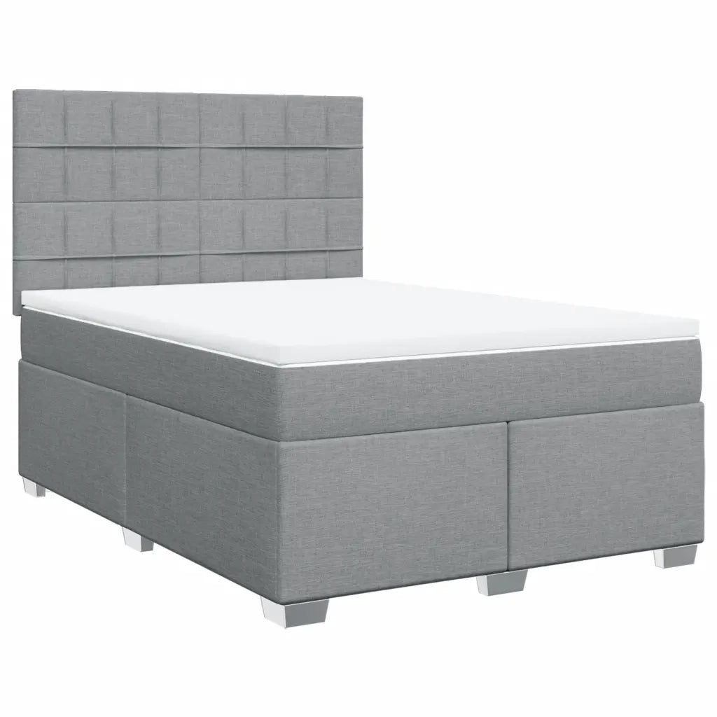 Giroletto a Molle con Materasso Grigio Chiaro 140x200cm Tessuto 3290511