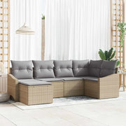 Set di divani con cuscino 6 pcs Beige polyrattan 3346790