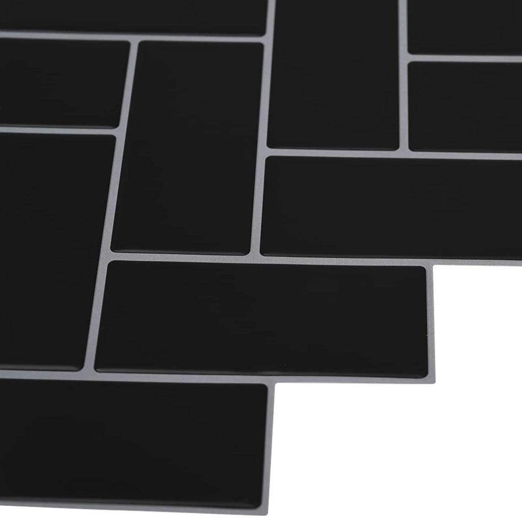 Piastrella a Spina di Pesce 10 pcs Nero 30 x 30 cm 42046187