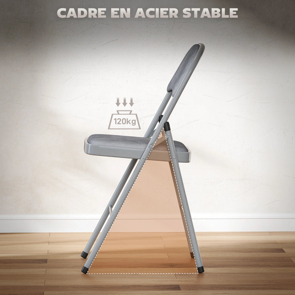 Sedia Pieghevole Imbottita ¨C Minimal ¨C Grigio Chiaro