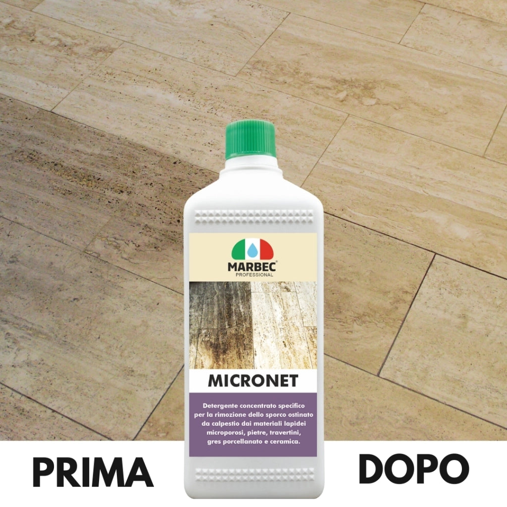 Detergente per gres porcellanato e pietre MICRONET   1LTx6Pz