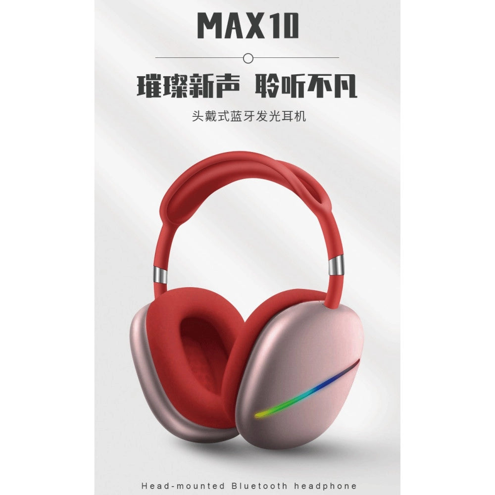 Trade Shop - Cuffie Q-max10 Stereo Wireless Ricaricabili Usb Bluetooth Con 7 Luci Led Colorate -