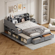 Letto combinato - Xylo - 140x200 cm contenitore grigio