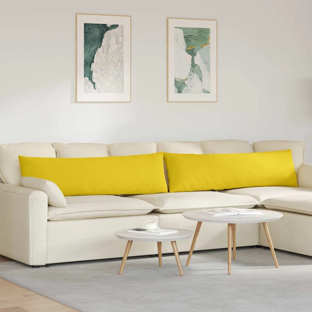 Cuscini da Divano 2 pcs Giallo Chiaro 145 x 40 cm Tessuto 42013834