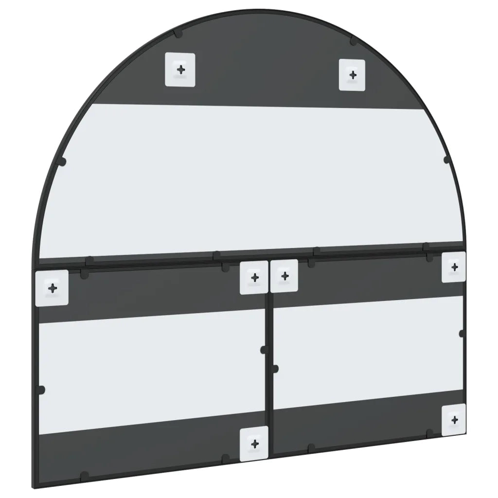 Specchio da Parete | Specchio decorativo Nero 100x90 cm Arco in Ferro