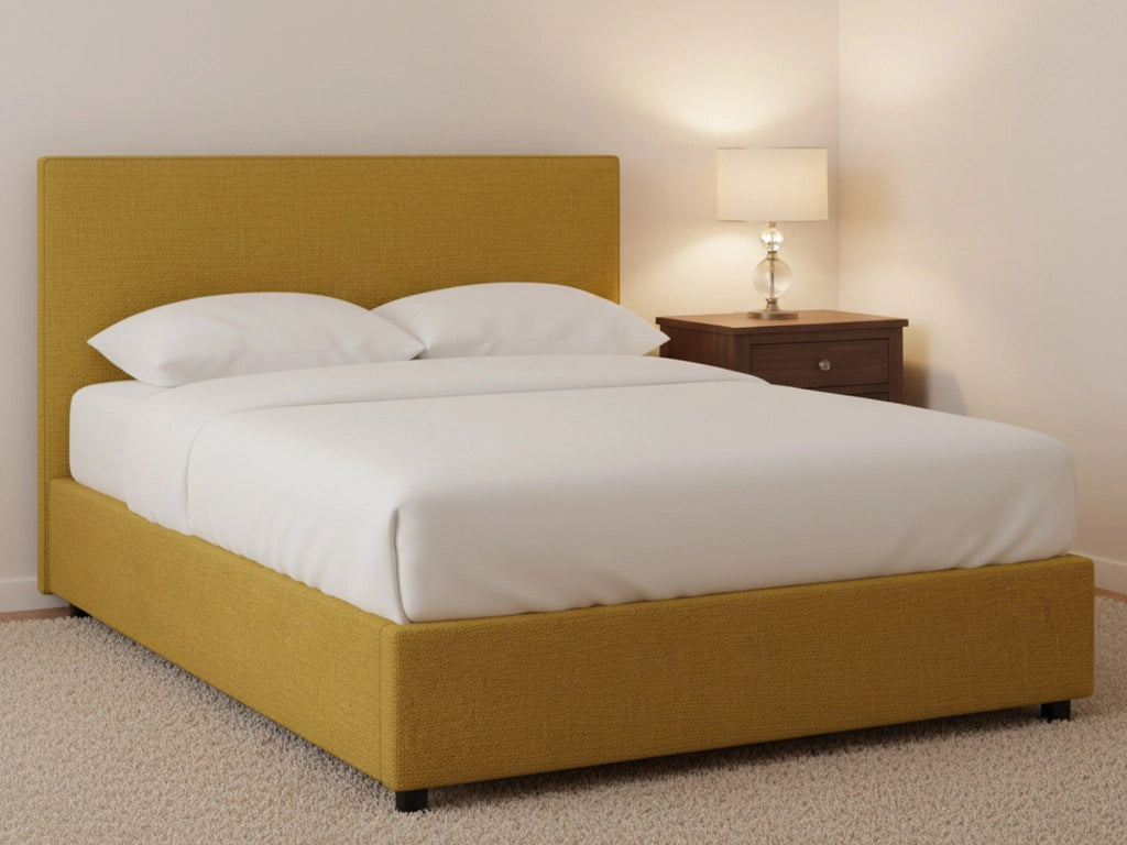Carlisle, Letto Piazza e Mezza Sfoderabile Made in Italy, Giallo Ocra