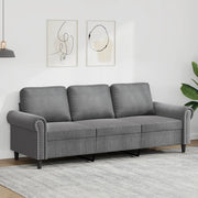 Divano a 3 Posti-Sofa 3 Posti Grigio Scuro 180 cm in Velluto 172229
