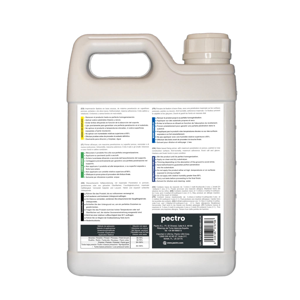 Fissativo Acrilico all’aqua per Muri Interni ed Isterni 1000ml - Primer Aggrapante per Muro - Primer per Pittura