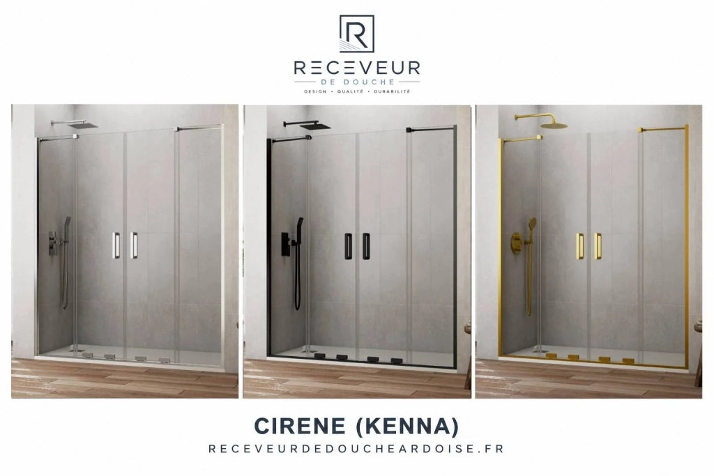 Box doccia CIRENE (KENNA) 1+1 con lato fisso laterale 120x70 cm Cromo Barra Parallela