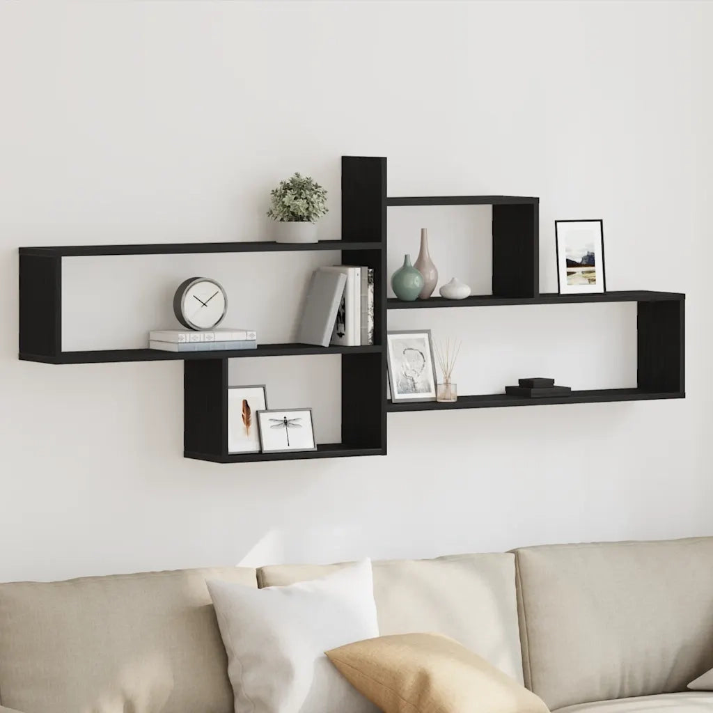 Mensola a Parete Rovere Nero 167,5x18x68 cm in Truciolato 868075