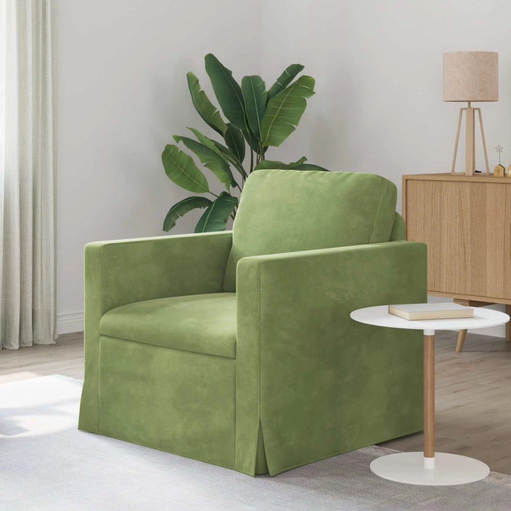 Divano Verde chiaro 78 x 78 x 80 cm Velluto