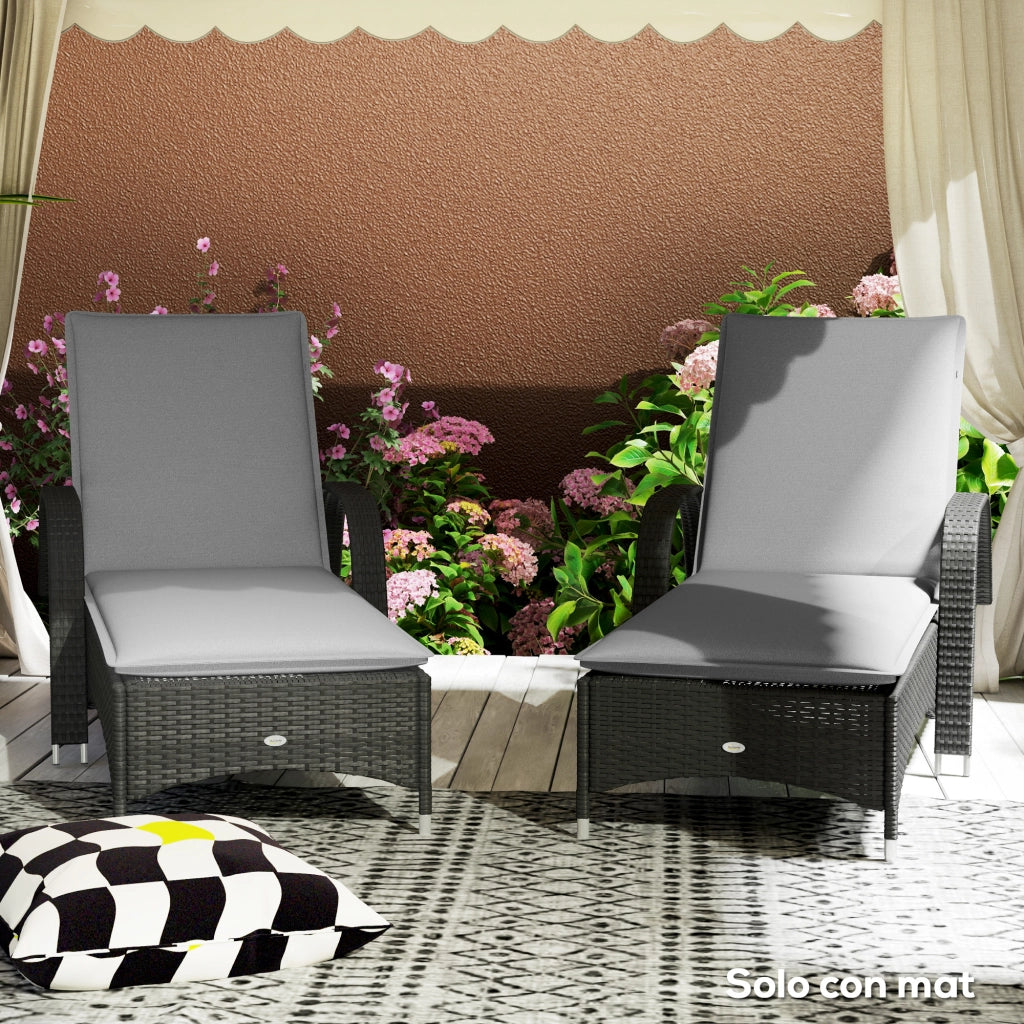 Cuscini per Lettini Giardino UV ¨C Minimal ¨C Grigio 193x58x6 cm