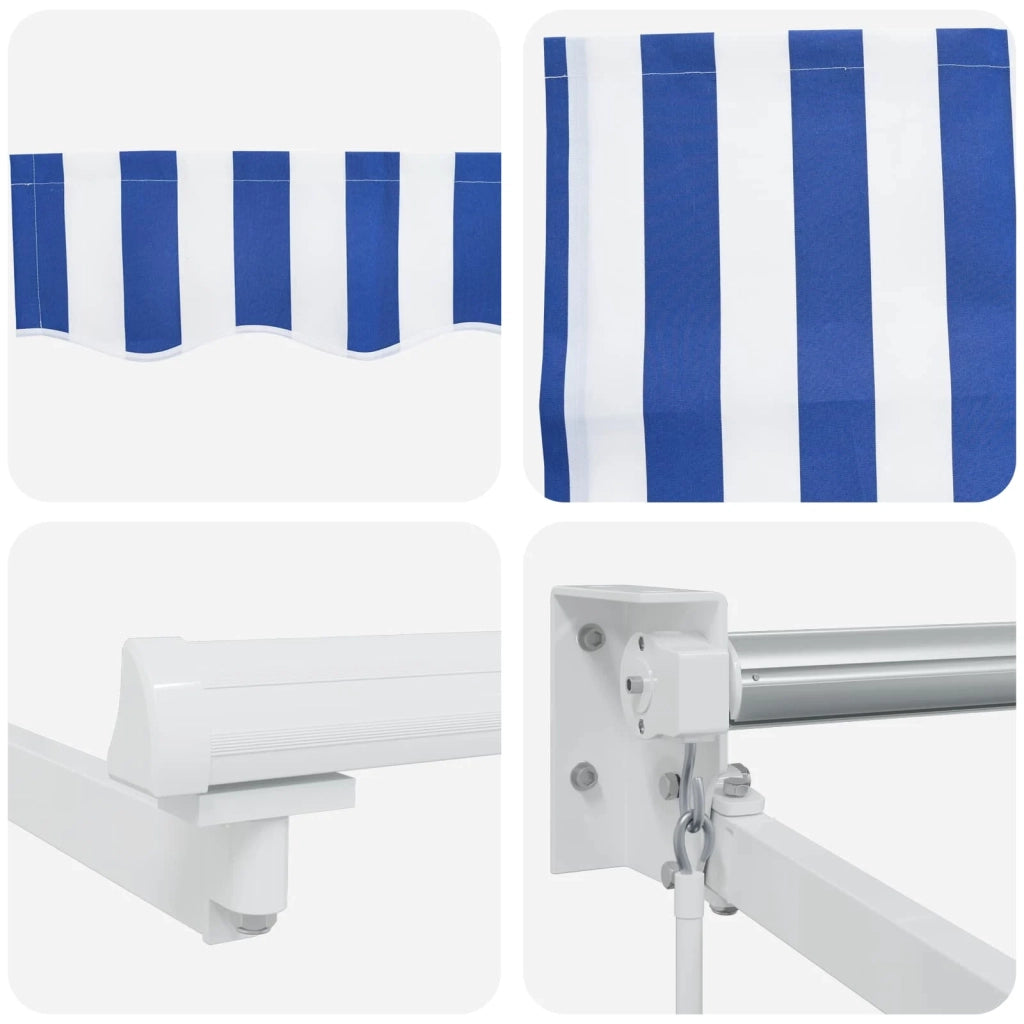Tenda retrattile manuale Blu e Bianco 4 x 2 m 3418923