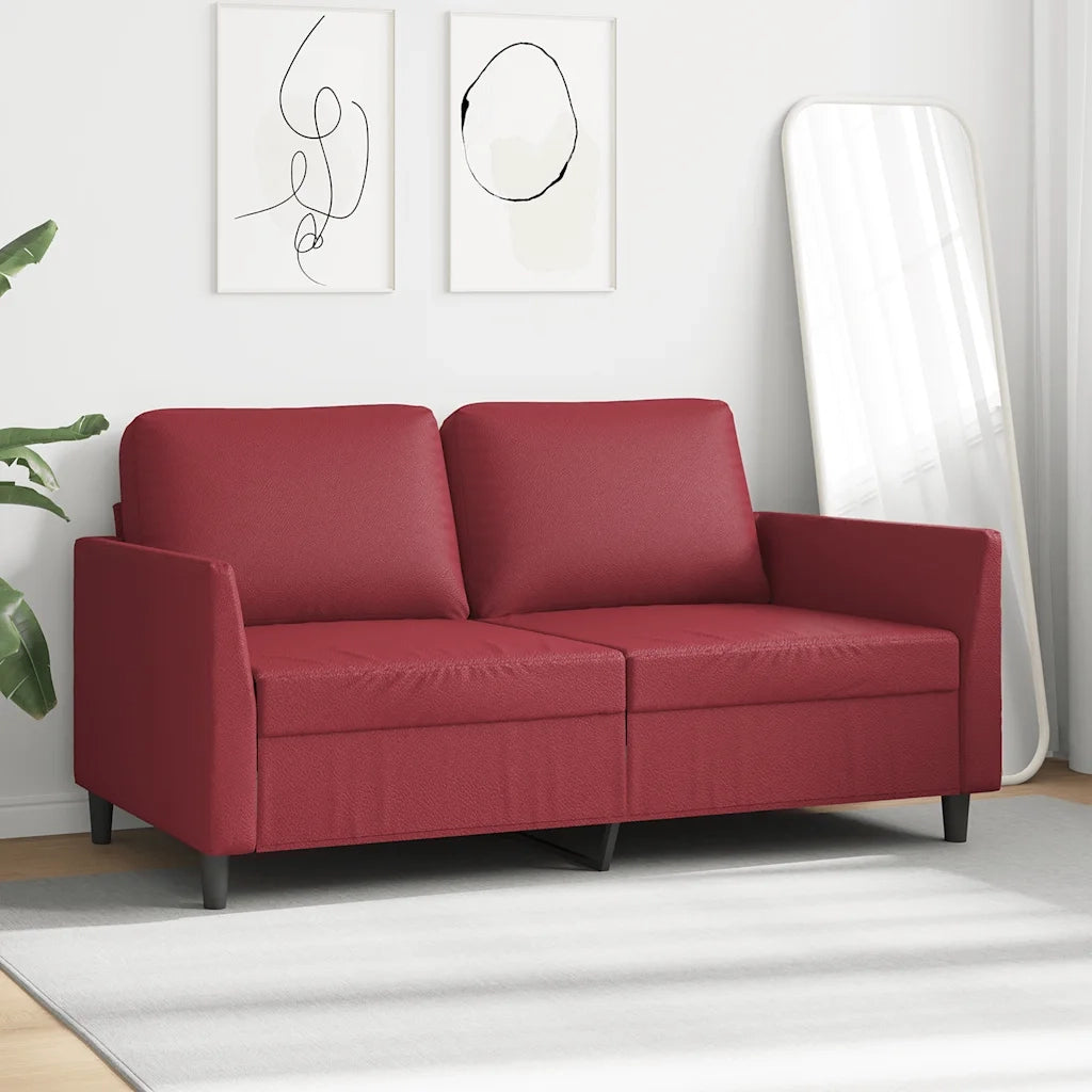 Divano a 2 Posti Rosso Vino 140 cm in Similpelle 359336