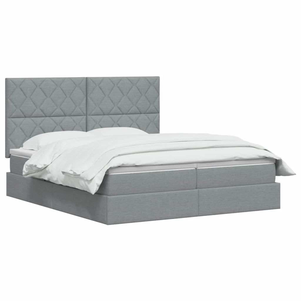 Letto con contenitore LED e materasso Grigio Chiaro 3460242
