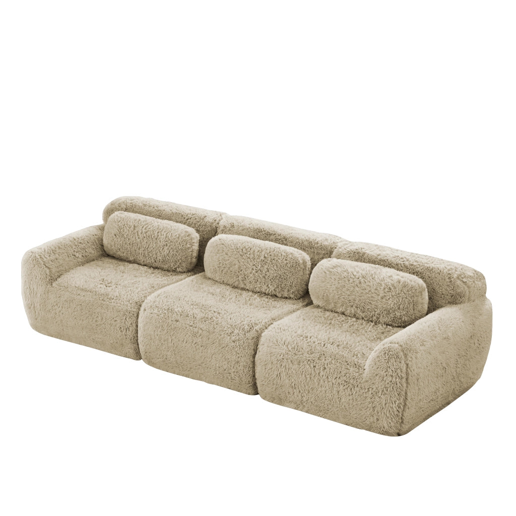 Sofa a 3 posti - Zephmum- Premium peluche modulare, antiscivolo