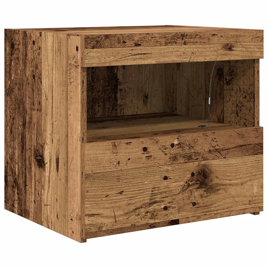 Set di 2 Comodini | Armadio da Notte | Mobiletto da notte Legno vecchio 50 x 40 x 45 cm
